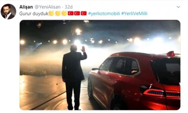 O compartilhamento de carros domésticos do Presidente Erdogan abalou as mídias sociais! Aumento do número de seguidores ...