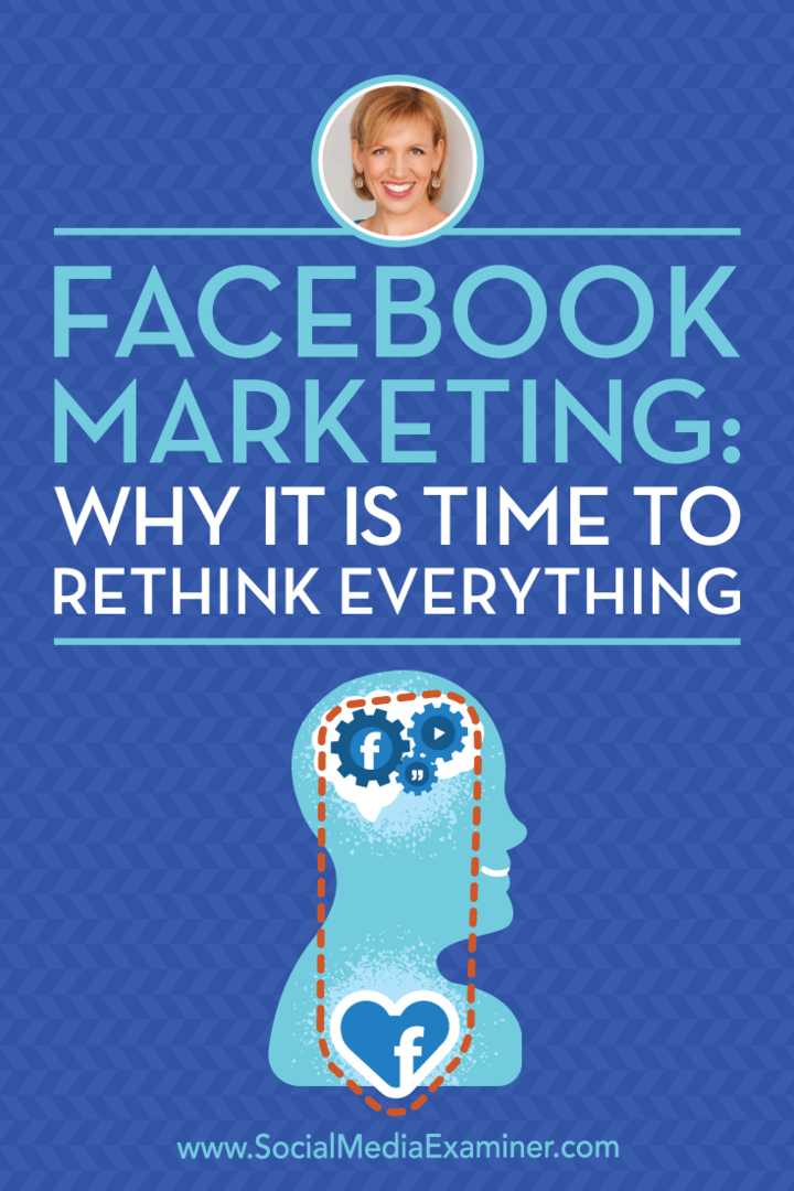 Marketing no Facebook: Por que é hora de repensar tudo, apresentando ideias do visitante no podcast de marketing de mídia social.