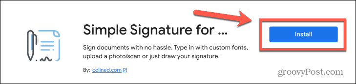 google docs instalar assinatura simples add-on