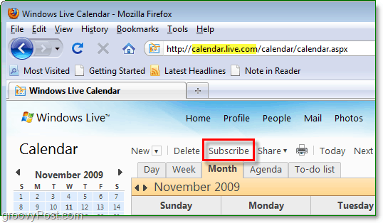 inscreva-se no windows live calendar para o google ou outro calendário