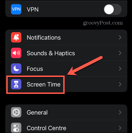 configurações de tempo de tela do iphone