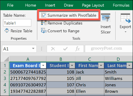 Criando uma tabela dinâmica a partir de uma tabela existente no Excel