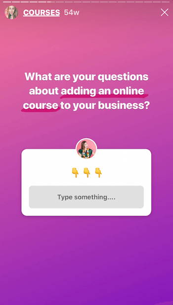 Adesivo de história do Instagram com perguntas