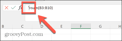 cursor da barra de fórmulas do excel à direita do apóstrofo