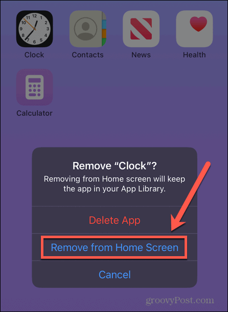 iphone remover aplicativo da tela inicial