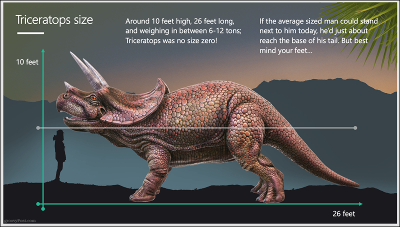 Apresentação de slides do triceratops
