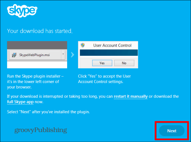 Plug-in do Skype HD Outlook instalado