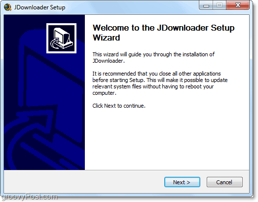 Assistente de instalação do Jdownloader