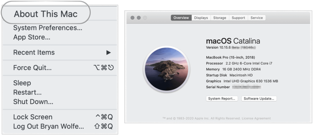 Encontre a versão do Mac