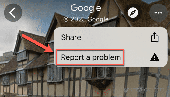 google maps relatar um problema