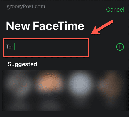 novo contato facetime