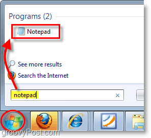 Captura de tela do Windows 7 - bloco de notas aberto