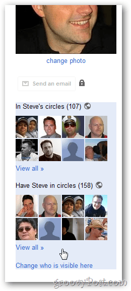 círculo do perfil do google +