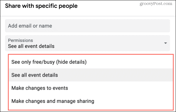 Adicione pessoas para compartilhar um Google Agenda