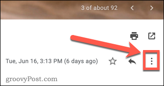Ícone de menu de três pontos no Gmail