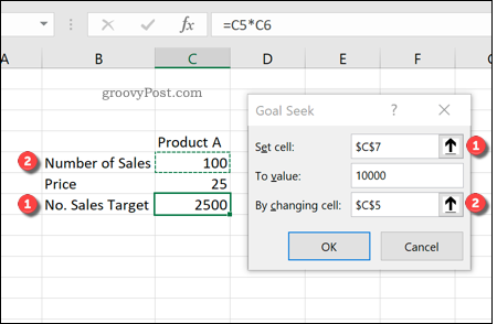 Usando a busca de meta no Excel