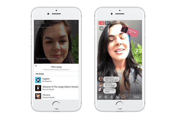 O Facebook está testando o Lip Sync Live, um novo recurso desenvolvido para permitir que os usuários escolham uma música popular e finjam cantá-la em uma transmissão do Facebook Live.