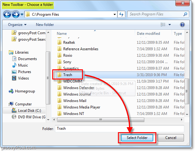 Como fixar uma lixeira totalmente funcional na barra de tarefas do Windows 7