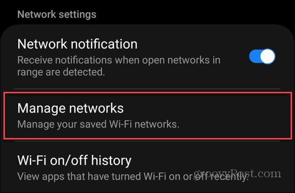 esqueça uma conexão Wi-Fi no Android