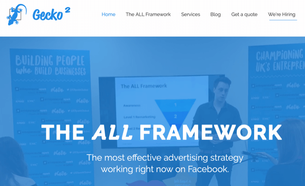 Estrutura de funis de anúncios do Facebook; ALL Framework.