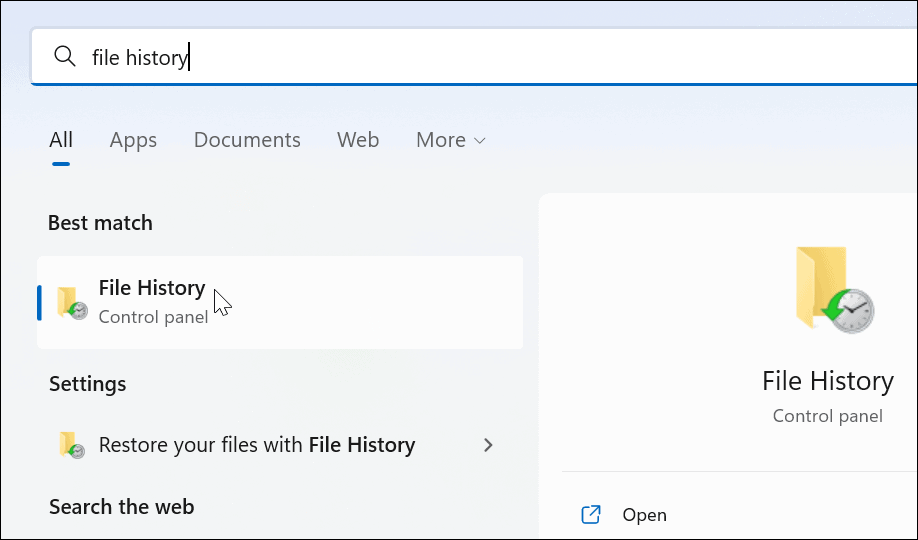 usar o histórico de arquivos no windows 11