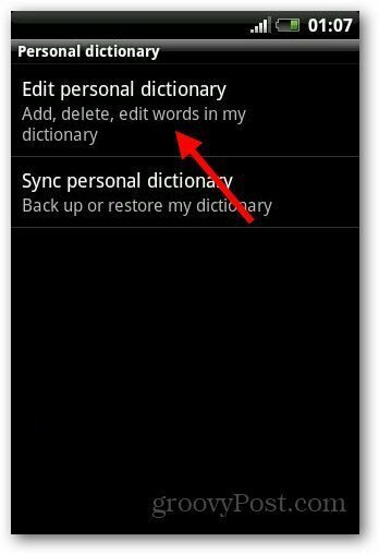 Adicionar dicionário Android 5