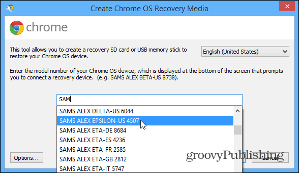 Recuperação do Chrome OS