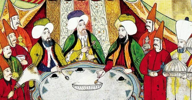 Festa de comida de sultão otomano