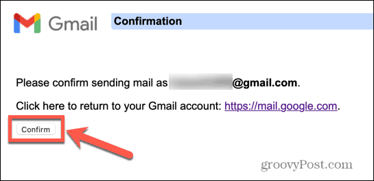 gmail confirmar alias