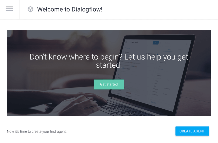 Criar opção de agente no Dialogflow