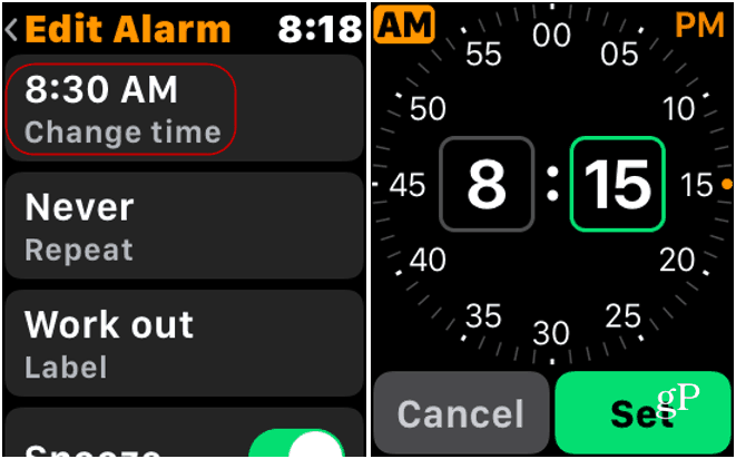 Alterar alarme no Apple Watch
