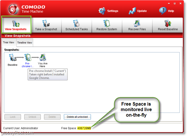 Comodo Time Machine cria instantâneos e imagens do sistema