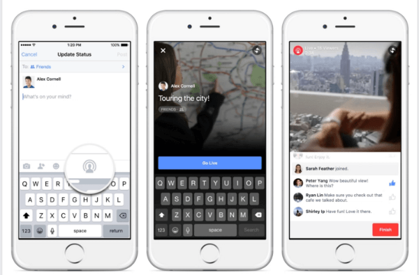 facebook expande vídeo ao vivo no iphone