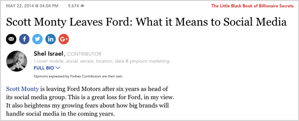 Scott Monty liderou a carga de mídia social para a Ford.