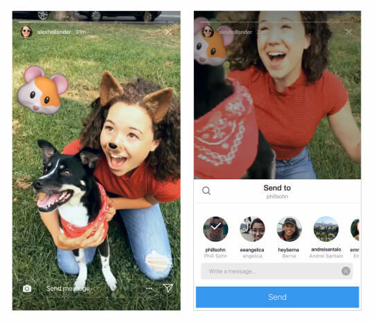 O Instagram anunciou que os usuários agora podem compartilhar histórias do Instagram em direto.