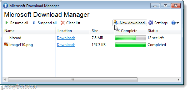 O Microsoft Download Manager é uma ferramenta simples para fazer download em conexões instáveis ​​ou lentas