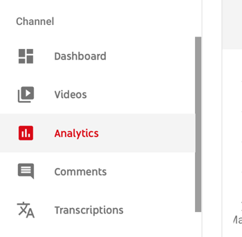 Como usar uma série de vídeos para expandir seu canal no YouTube, opção de menu para YouTube Analytics