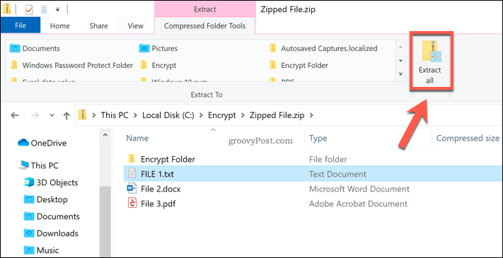 Extrair todos os botões em um arquivo Zip do Windows