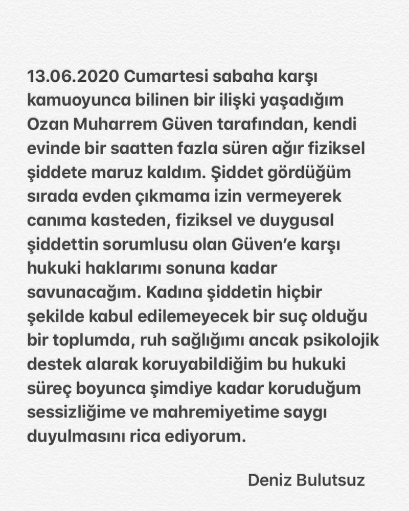 Ozan Güven, que usou de violência contra Deniz Bulutsuz, comparecerá perante o juiz