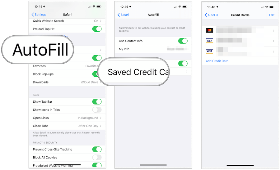 Cartão de crédito iOS