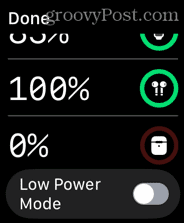 níveis de bateria do apple watch