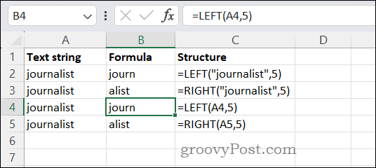 Usando funções ESQUERDA e DIREITA no Excel