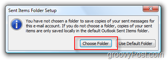 Configurar a pasta SEND Mail para a conta iMAP no Outlook 2007