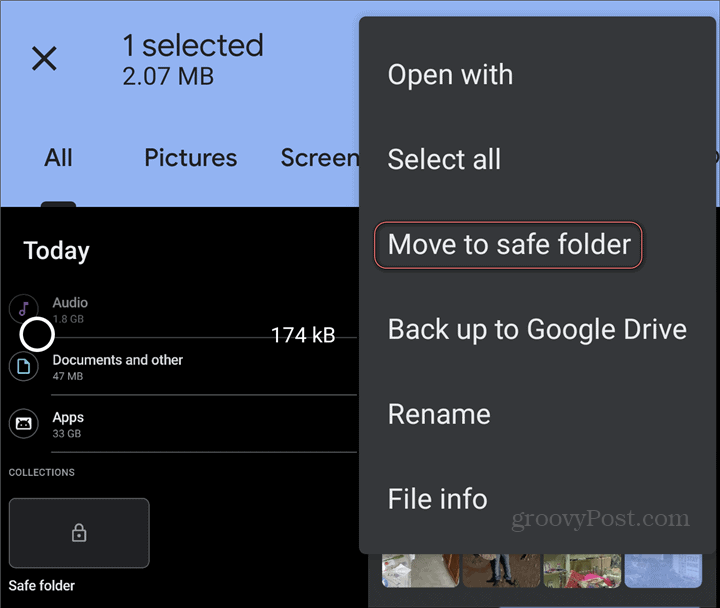 Arquivos do Google Safe Folder move