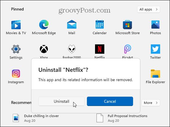 Verificar Desinstalar o aplicativo da Microsoft Store