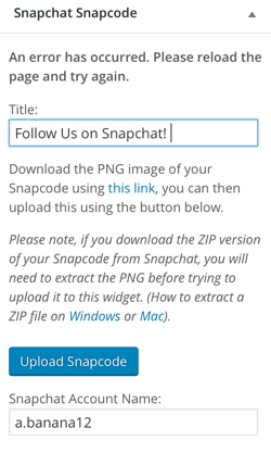 plugin snapchat snapcode widget