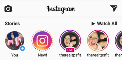 Histórias do Instagram e replays de vídeo ao vivo são separados em duas notificações no banner de Histórias.