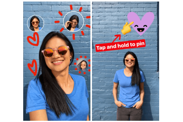 O Instagram lançou um novo recurso que chama de Pinning, que permite aos usuários converter qualquer foto ou texto em um adesivo para seus vídeos ou imagens de Histórias do Instagram, até mesmo um selfie.