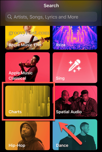 categoria de paradas musicais da apple