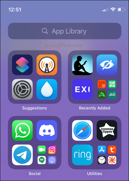 biblioteca de aplicativos do iphone